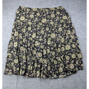 Vintage White Stag Midi Skirt Womens 2X Paisley Floral Cottage Flowy Whimsical